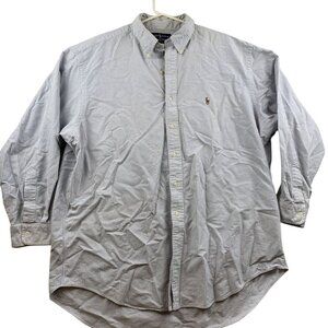 Polo Ralph Lauren Men's Dress Shirt 18 34/35 Yarmouth With Flesh Pony Pinstriped